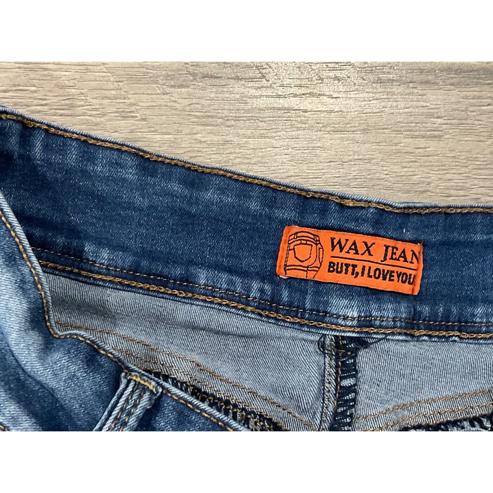 Wax Jean Butt I Love You Denim Shorts Dark Wash Cuffed Size M - Picture 3 of 9
